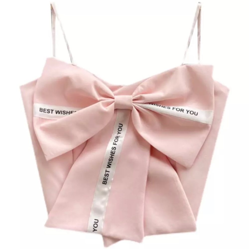 Pink Bow Crop Top Size S